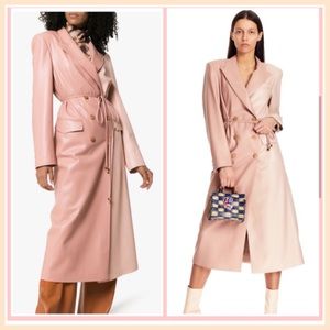 Nanushka Manila Vegan Leather Blush/pink Trench XS RARE SOLD OUT